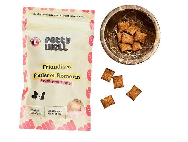 Friandise pour chien au poulet et romarin de Petty Well